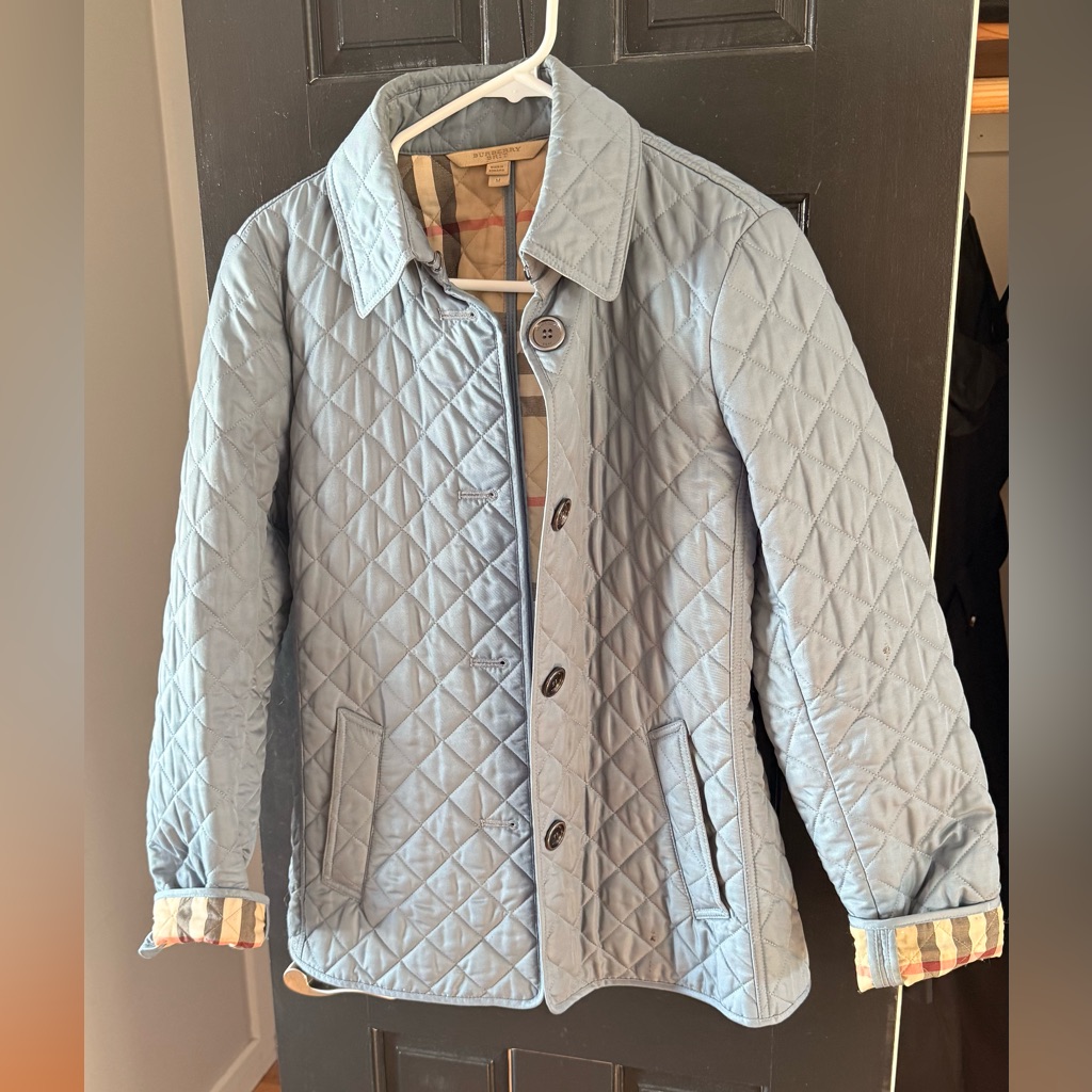 Burberry Light Blue Quilted Jacket